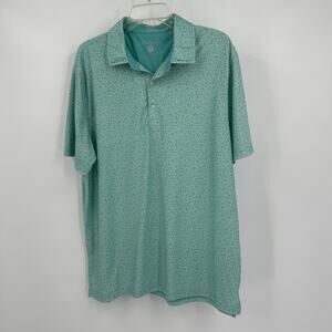 Hickey Freeman Mens Polo Shirt L Floral Golf Performance Stretch Short Sleeve